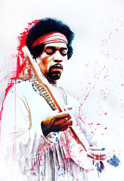 Jimi Hedrix Playing